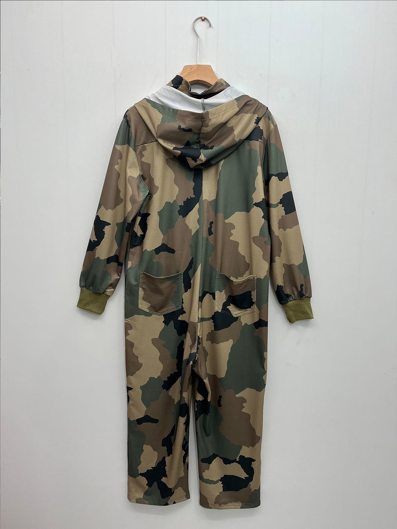 Camouflage Print Zipper Jumpsuit QMZF 18003
