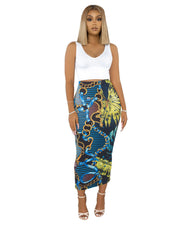 Fashion Print Tight Half Body Skirt MZ 2867