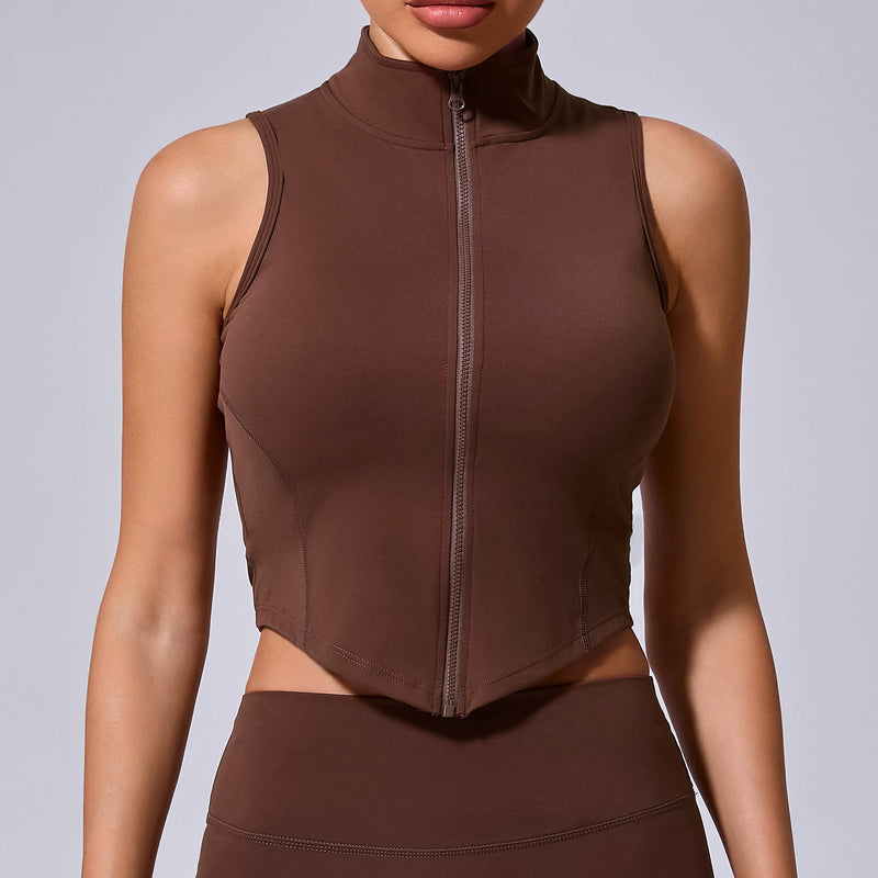 Sleeveless Zipper Yoga Vest Coats GQSA 62040