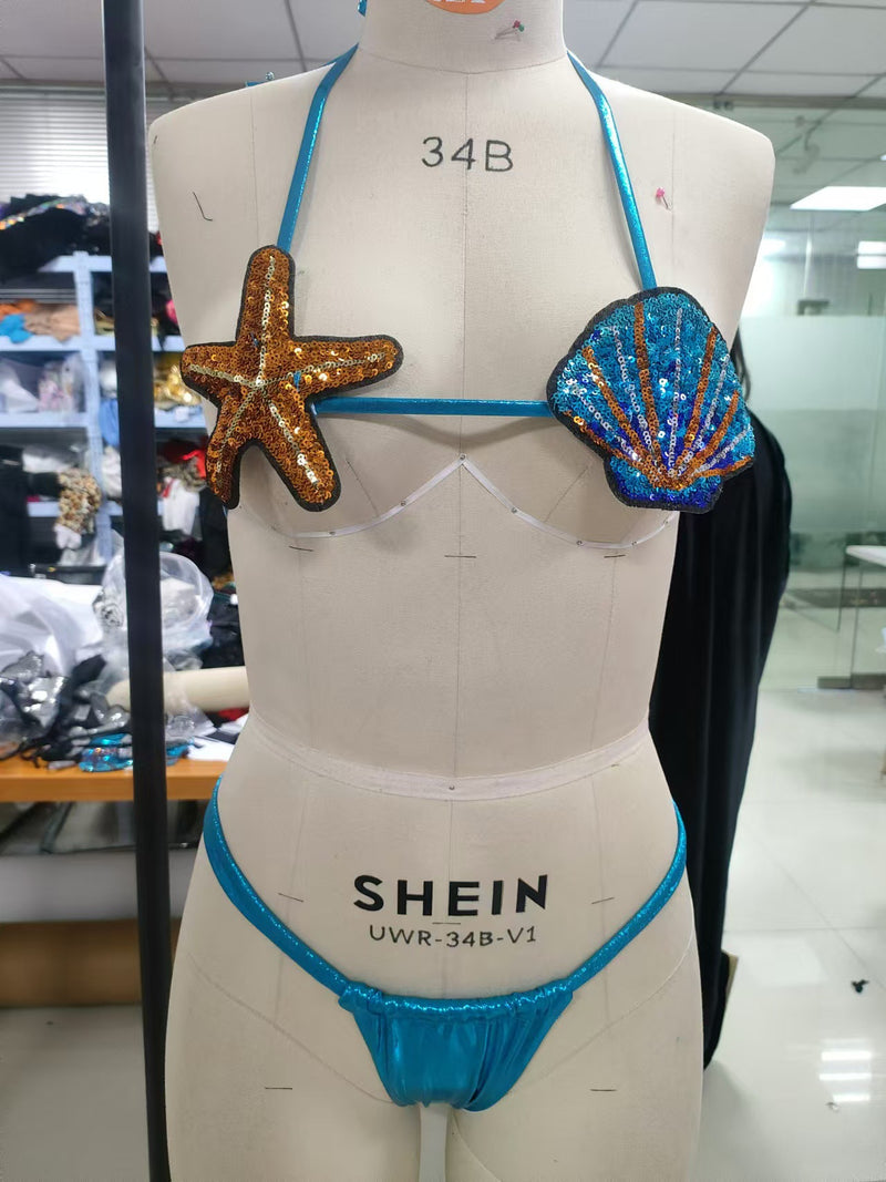 Sexy Shell Bikini Two Piece Swimsuit DYSC DY24A2324YYB102924