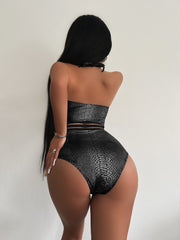 Halterneck Tie Up One Piece Swimsuit DYSC DY23A567YYB040413