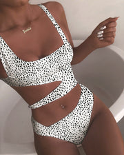 Sexy Hollow Out Bikini One Piece Swimsuit CASF 8971