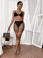 Sexy Rhinestone Fishnet Mini Skirt GZYY 1235