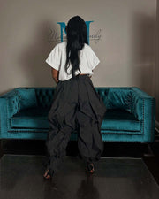 Plus Size Patchwork Solid Color Lantern Pants NY 3685