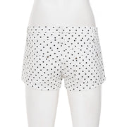 Polka Dots Print Denim Shorts GPKJ MR48798