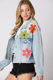 Long Sleeve Print Denim Jacket GMYT 309