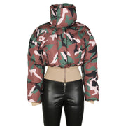 Vintage Camouflage Printed Short Jacket Cotton Coat ZSD 0712