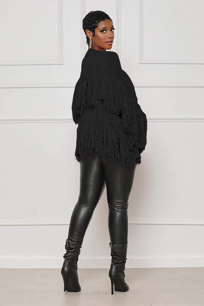 Solid Knits Tassel Cardigan Coat TR 1240