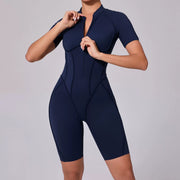 Short Sleeve Zipper Sport Skinny Romper GQSA K0113