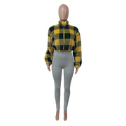 Plush Plaid Fashion Long Sleeve Jacket MEM 88515