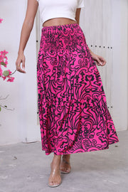 Print Big Swing Half Body Skirt XCFF 910
