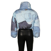 Casual Color Block Print Padded Cotton Jacket ZSD 0633