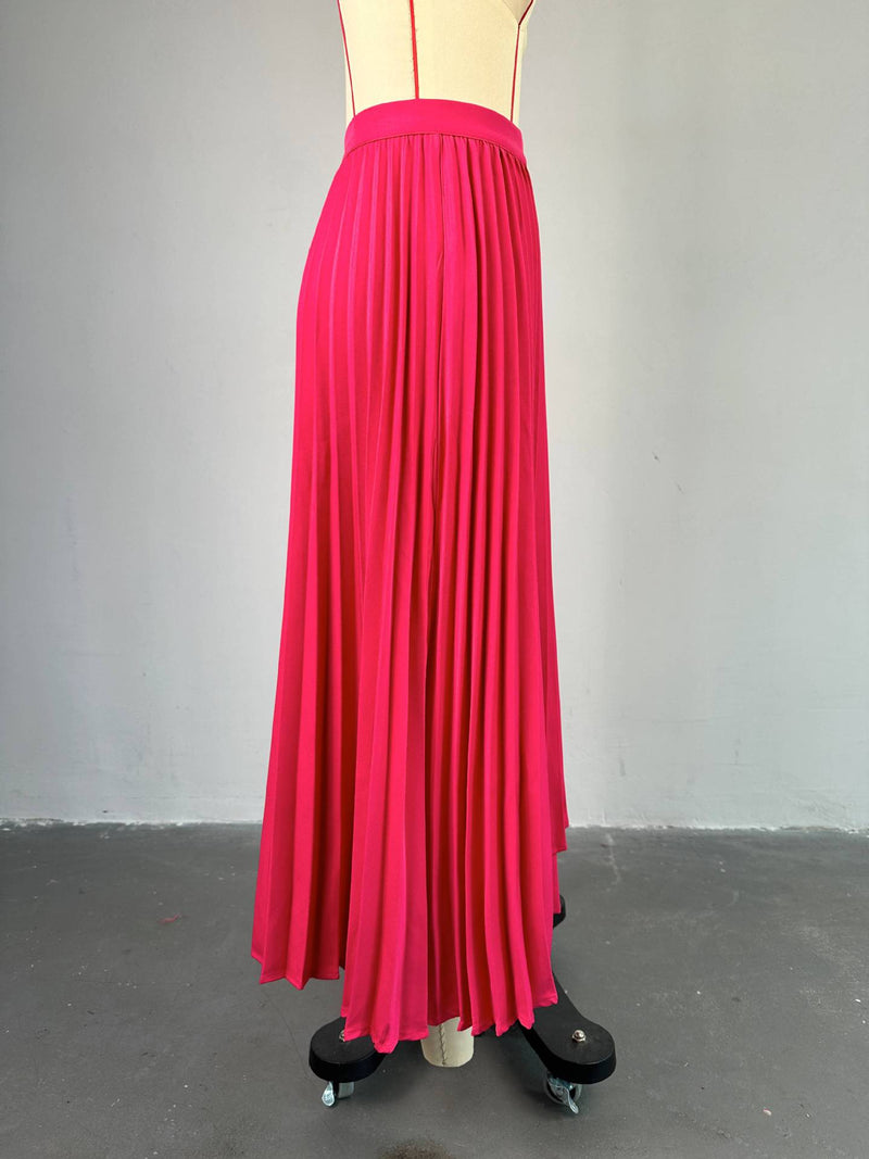 Tie Up Irregular Pleated Long Skirt GCNE 7517