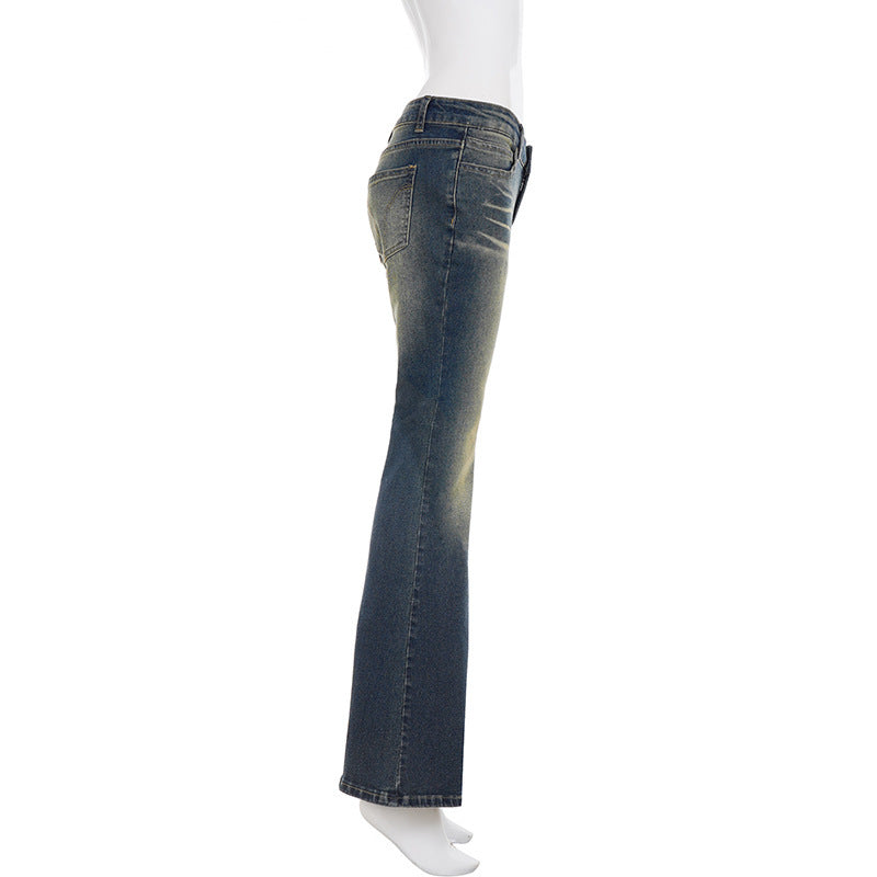 Vintage Washed Flare Jeans GQLF 31300
