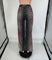 Leopard Print Patchwork Stripe Pants QXLB 10115