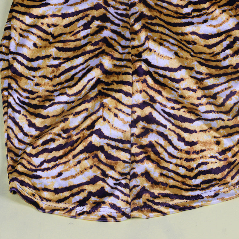Sexy Tiger Stripe Long Sleeve Bodycon Dress FSXF F320
