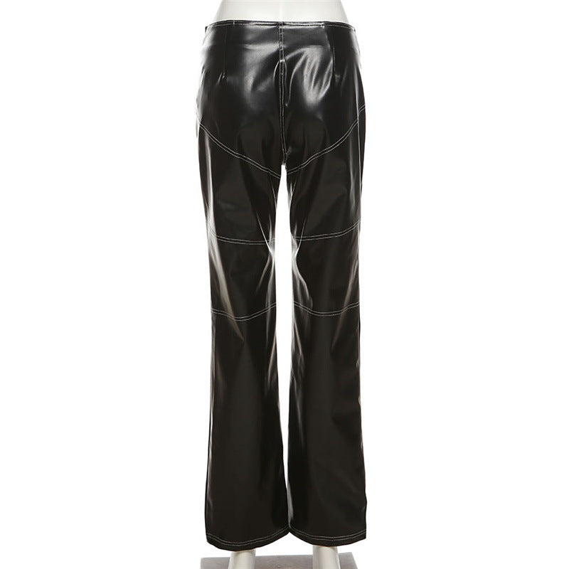 PU Leather Straight Pants GPBY P1114