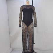 Lace Patchwork See Through Bodycon Dress GPBY 15142