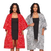 Printed Seven Split Sleeve Loose Cardigan Coat SFY 603