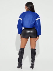 Letter Print Long Sleeve Jackets Coats YWXS K25L1586