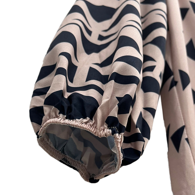 Plus Size Print Long Sleeve Maxi Dress QMZF 1877