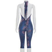 Sleeveless Print Backless Seventh Jumpsuit GDSF D26JP134