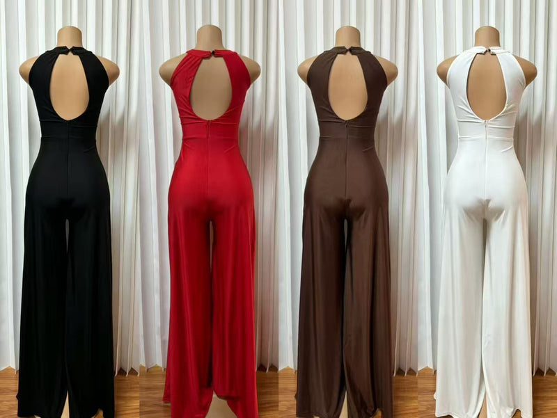 Sexy Halterneck Hollow Out Jumpsuit GADE 10086