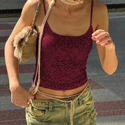 Sexy Sequin Sling Tank Tops LJSF T6121112X