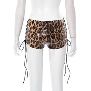 Leopard Sequin Bandage Skinny Shorts GDSF D25PT126