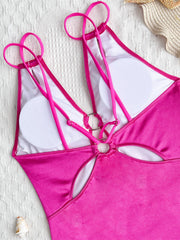 Solid Color Backless One Piece Swimsuit CASF 6561