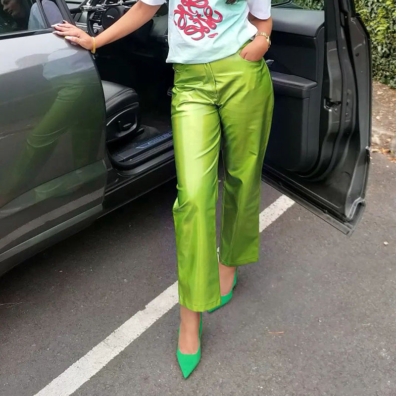 Fashion High waisted PU Leather Pants GPBY 14433P