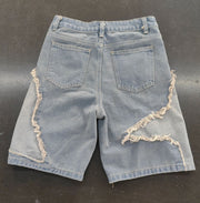 Star Tassl Raw Edge Loose Straight Denim Shorts GSMJ 6994