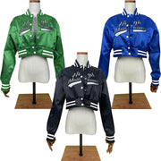 Fashion Short Letter Embroidery Long Sleeve Coat MDF 5339