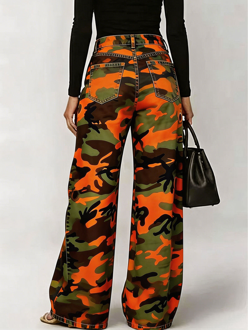 Camouflage Print Loose Jeans OD 8782