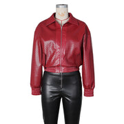 PU Leather Loose Zipper Jackets ZSD 0774