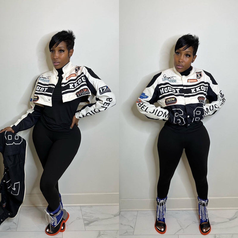 Printed Removable Two Wear Baseball Jacket MDF 5382