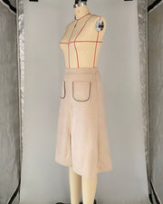 Fashion Faux Suede Solid Split Skirt ANDF 2432