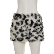 Sexy Patchwork Fuzzy Skirt GWEN JWFD39827