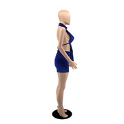 Sexy Solid Halter Top And Shorts Two Piece Sets YIBF 6046