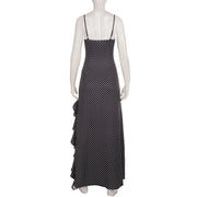 Polka Dot Print Lace Patchwork Sling Maxi Dress GPKJ MR51282