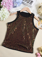 Leopard Print Sequin Tank Tops GYHF 51460TBD