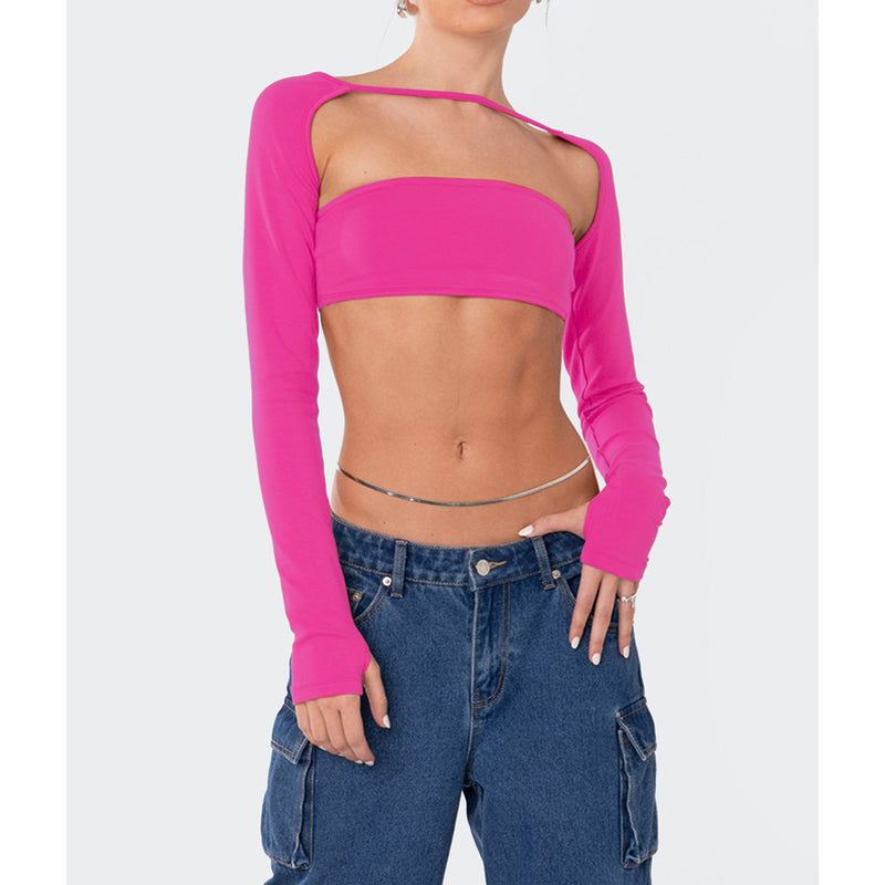 Solid Backless Tube Tos Bandage Two Piece Tops ASL 6680