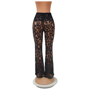 Sexy See Through Lace Flare Pants GOSD 6908
