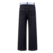 Plus Size Retro Embroidered Contrast Color Jeans GYLN 7054