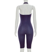 Polka Dots Print Halterneck Seventh Jumpsuit MXBF J26JP132