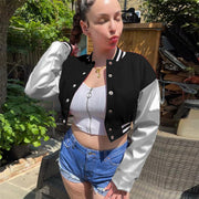 Fashion Embroidery Splicing Slim Baseball Jacket IV 8431