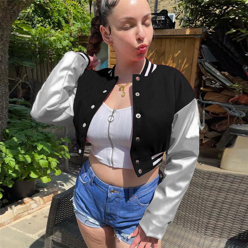 Fashion Embroidery Splicing Slim Baseball Jacket IV 8431
