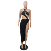 Sexy Solid Color Bikinis Long Skirt Swimsuit Set GCNF 0103