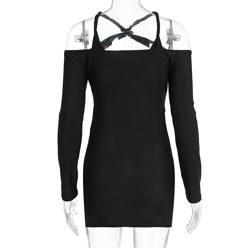 Long Sleeve Solid Color Mini Dress GWSD D1995105
