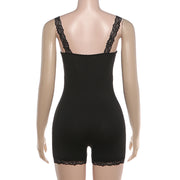 Letter Print Sling Romper GZJQ K6Q04883A